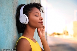 Person listening to music