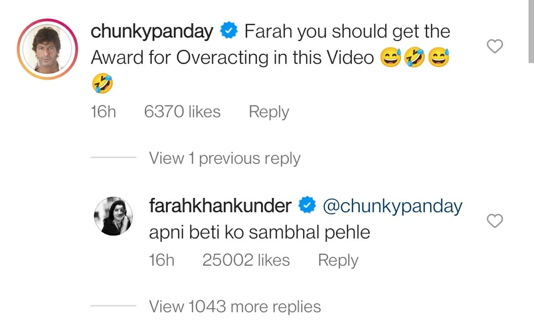 Farah Khan's ROFL Reply To Chunky Panday's 'Overacting' Comment
