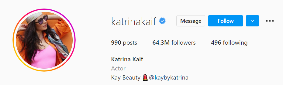 katrina-with-the-most-followers-on-instagram-india