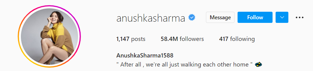 anushka-sharma instagram profile