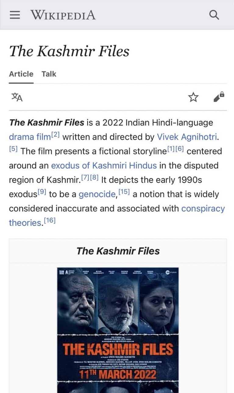 The Kashmir Files Wikipedia