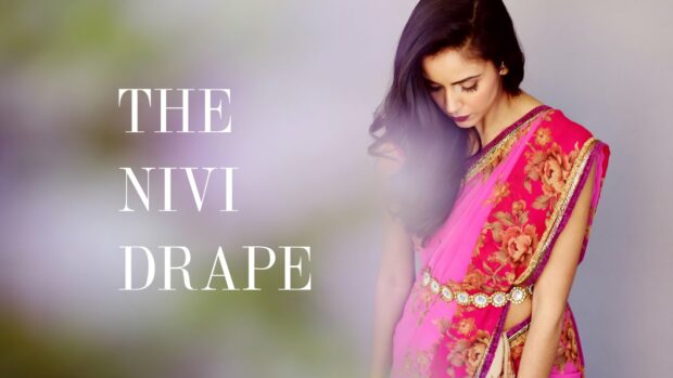 Step-by-step guide on how to wear sarees in the traditional Nivi style, how to wear sarees, how to drape a saree, how to wear saree in different style, how to look slim in saree, how to wear a lehenga style saree. Nivi Drape.