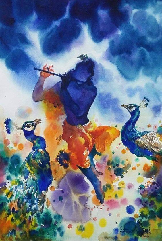 Lord Krishna playing Bansuri