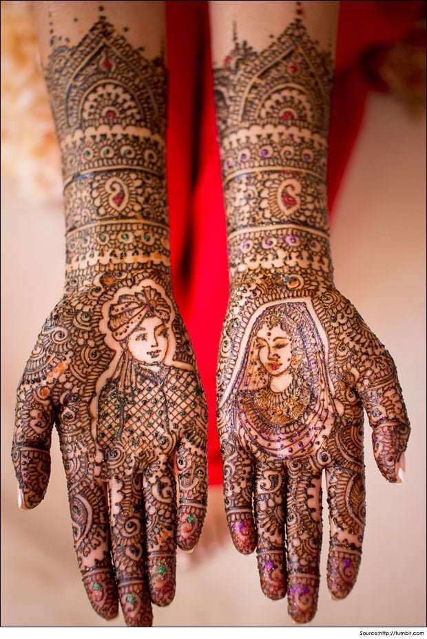 King and Queen Marathi Mehndi Design