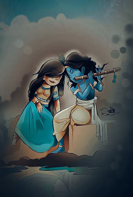 Radha Krishna Drawing