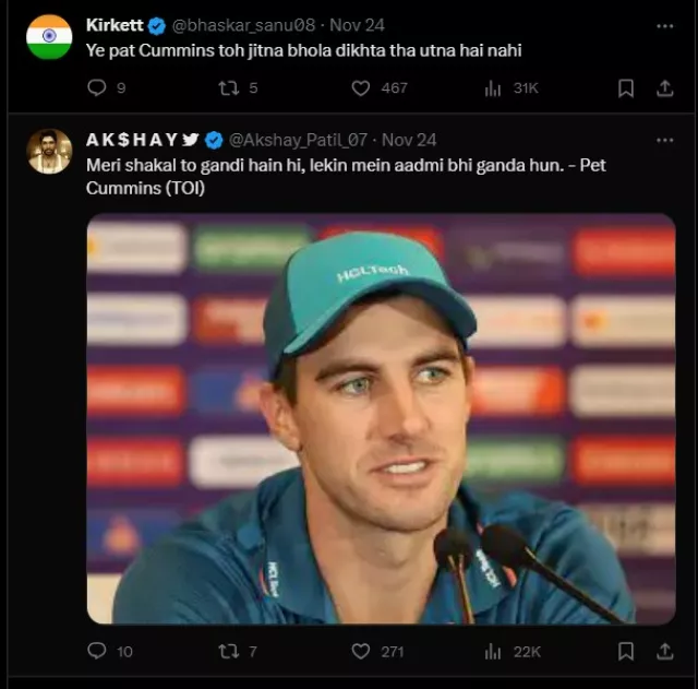 Pat Cummins faces outrage after liking offensive post against Kohli & Rohit