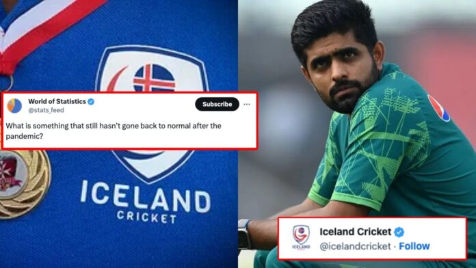 Iceland cricket takes a sarcastic Dig at Babar's Batting Average