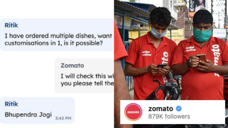 Zomato Replies To Customer Claim Himself as Bhupendra Jogi