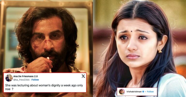 Trisha Krishnan deletes Insta Story after facing backlash for her comment on Animal