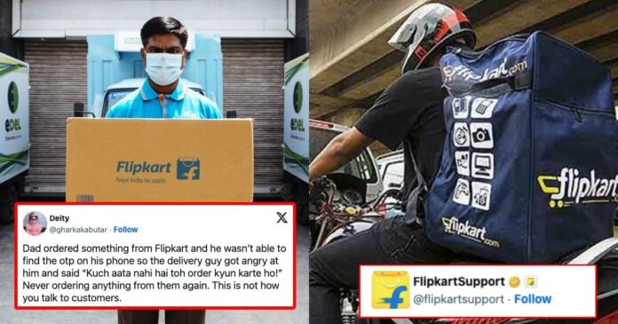 Flipkart responds when a woman complaint of delivery agent for yelling at her father