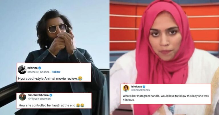 Movie Animal review in Hyderabadi style by a female anchors goes viral, Netizens can’t keep calm.