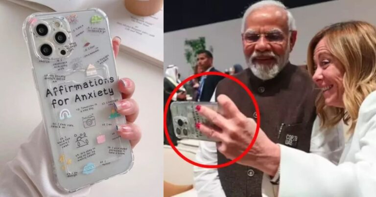 Italy PM Giorgia Meloni ‘s mobile cover sparks debate online during selfie with Modi