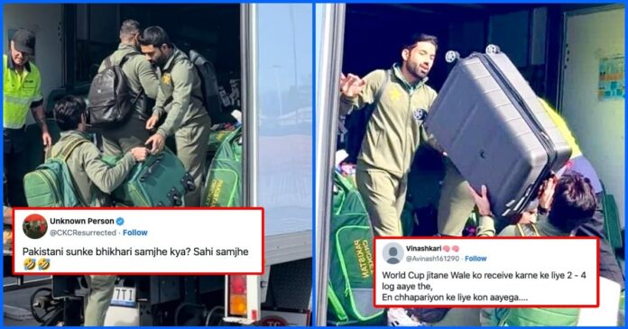 Pakistani players gets brutally trolled for loading their luggage from truck like a Coolie in Australia