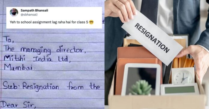 CFO uses a page from kid's notebook and sends handwritten resignation letter