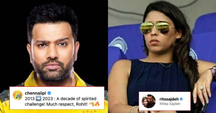 Ritika Sajdeh cryptic comment on CSK post gives clue of Rohit joining Dhoni Squad
