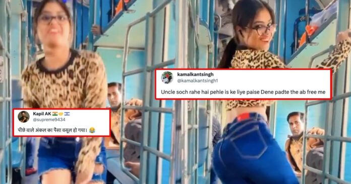 Uncle reaction steals the show over Girl dancing on 'Waka Waka' in moving Train