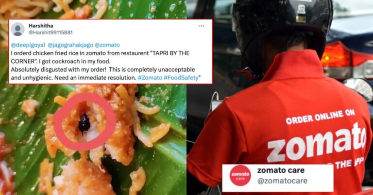 Zomato replies after customer finds dead cockroach in Chicken Fried Rice