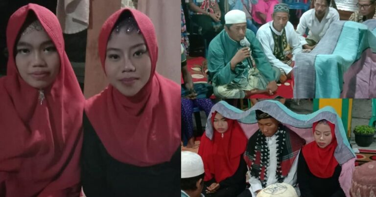 Indonesian man married both the gfs at the same time so as not to hurt any of them
