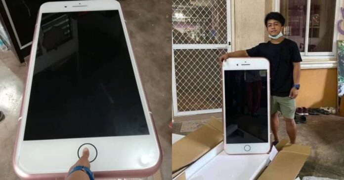 Guy ordered cheap iPhone but received an iPhone shaped coffee Table instead